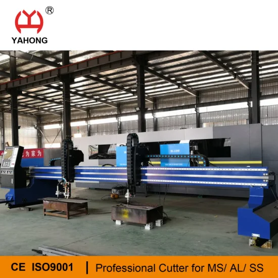 Heavy Duty Gantry CNC Plasma Cutting Machines Cutter with Two Heads for Plasma and Flame
